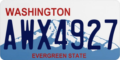 WA license plate AWX4927