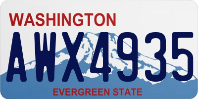 WA license plate AWX4935