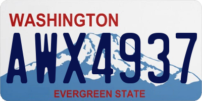 WA license plate AWX4937