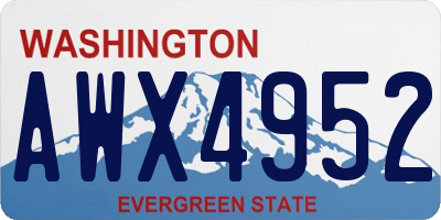 WA license plate AWX4952