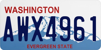 WA license plate AWX4961