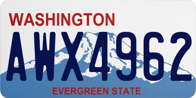 WA license plate AWX4962