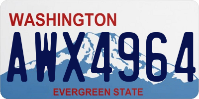 WA license plate AWX4964