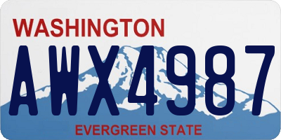 WA license plate AWX4987