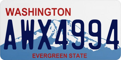 WA license plate AWX4994