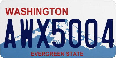 WA license plate AWX5004