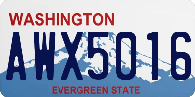 WA license plate AWX5016