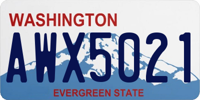 WA license plate AWX5021