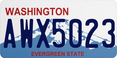 WA license plate AWX5023