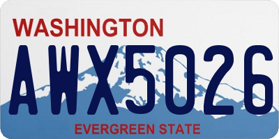 WA license plate AWX5026