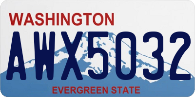 WA license plate AWX5032