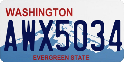 WA license plate AWX5034