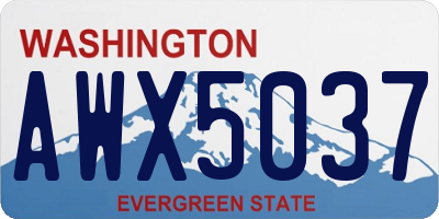 WA license plate AWX5037