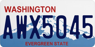 WA license plate AWX5045