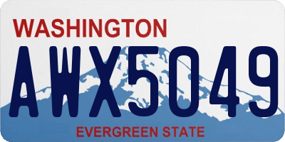 WA license plate AWX5049
