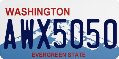 WA license plate AWX5050