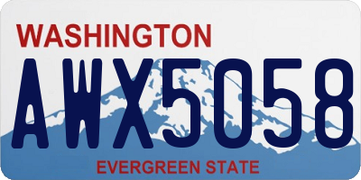 WA license plate AWX5058