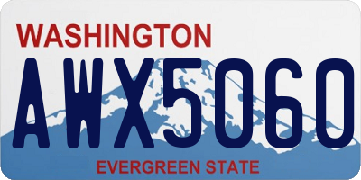 WA license plate AWX5060