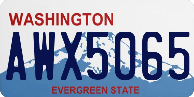 WA license plate AWX5065