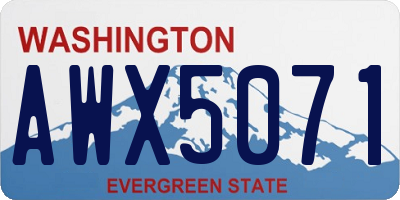 WA license plate AWX5071