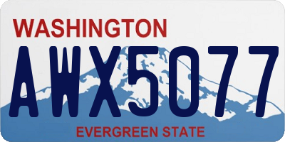 WA license plate AWX5077