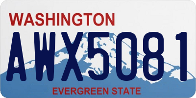 WA license plate AWX5081