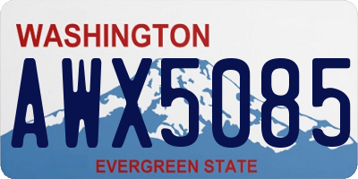 WA license plate AWX5085