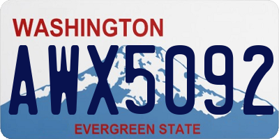 WA license plate AWX5092