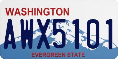 WA license plate AWX5101