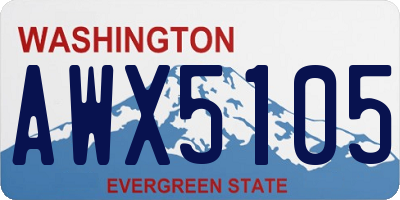 WA license plate AWX5105