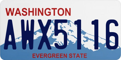 WA license plate AWX5116