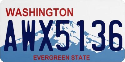 WA license plate AWX5136