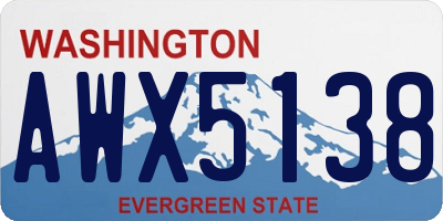 WA license plate AWX5138