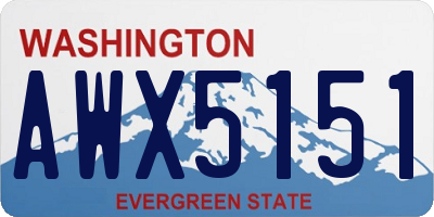 WA license plate AWX5151