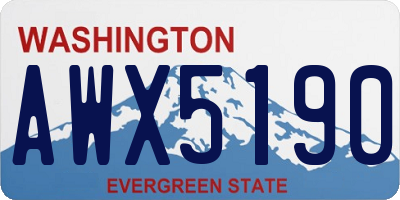 WA license plate AWX5190