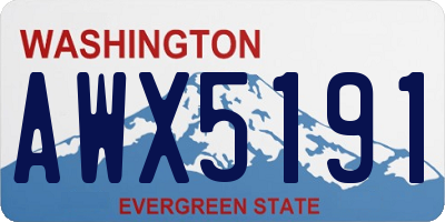 WA license plate AWX5191