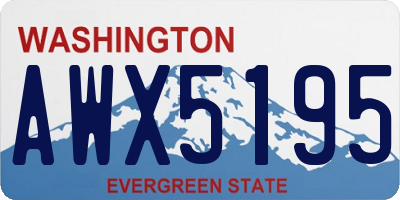 WA license plate AWX5195