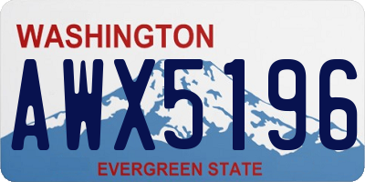 WA license plate AWX5196