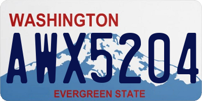 WA license plate AWX5204
