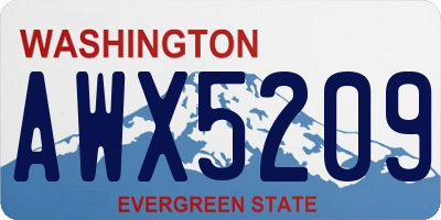 WA license plate AWX5209