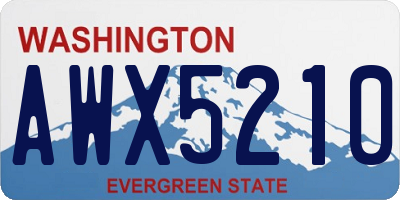 WA license plate AWX5210
