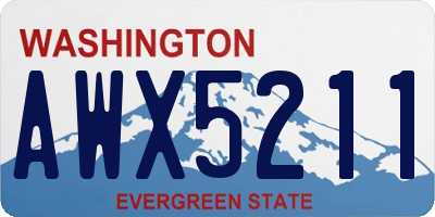 WA license plate AWX5211