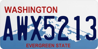WA license plate AWX5213