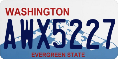 WA license plate AWX5227