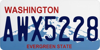 WA license plate AWX5228