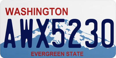 WA license plate AWX5230