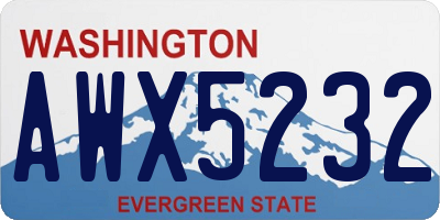 WA license plate AWX5232
