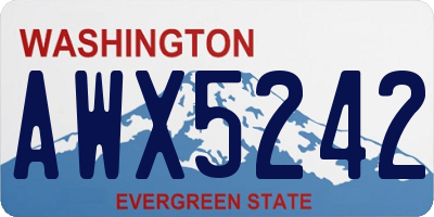WA license plate AWX5242