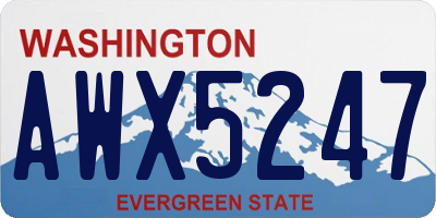 WA license plate AWX5247