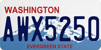 WA license plate AWX5250